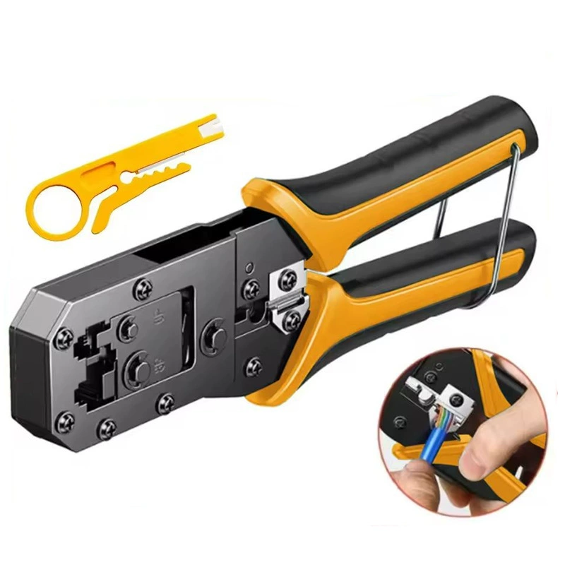 Многофункциональные клещи для сетевого кабеля, обжимные клещи, клещи для зачистки проводов, инструмент для изготовления сетевых коннекторов RJ45, с обжимным инструментом и крючком