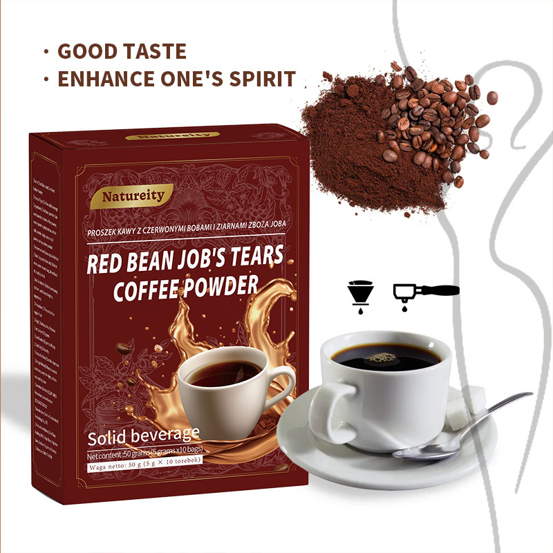 Cross-Border Red Bean Barley Coffee Powder Body Management Black Coffee