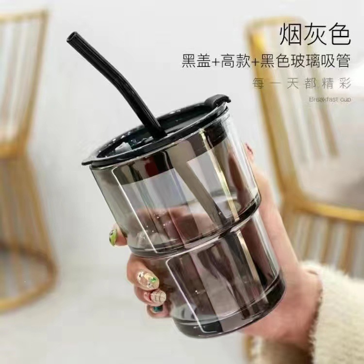 ins taza de bambú taza de bebida taza de café taza de paja de bebida doble taza de oficina taza de regalo de alta temperatura ins viento