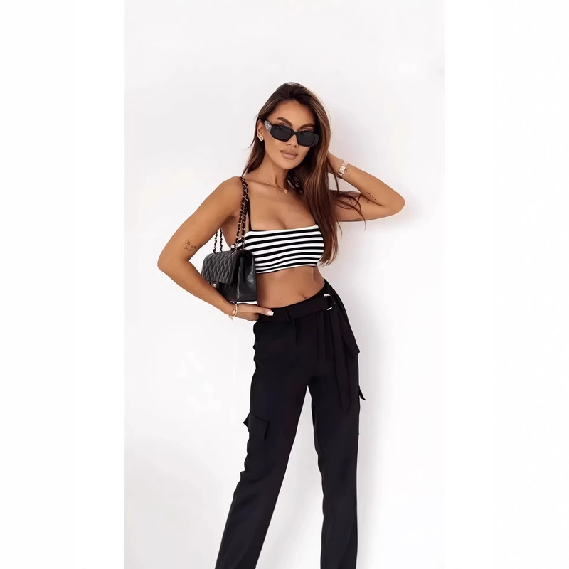 2025 Spring European and American Amazon Women's Casual Sports Multi-Pocket High-Waist Sweatpants Loose Fashion Jogging Trousers 2025 Spring European and American Amazon Women's Casual Sports Multi-Pocket High-Waist Sweatpants Loose Fashion Jogging Trousers
