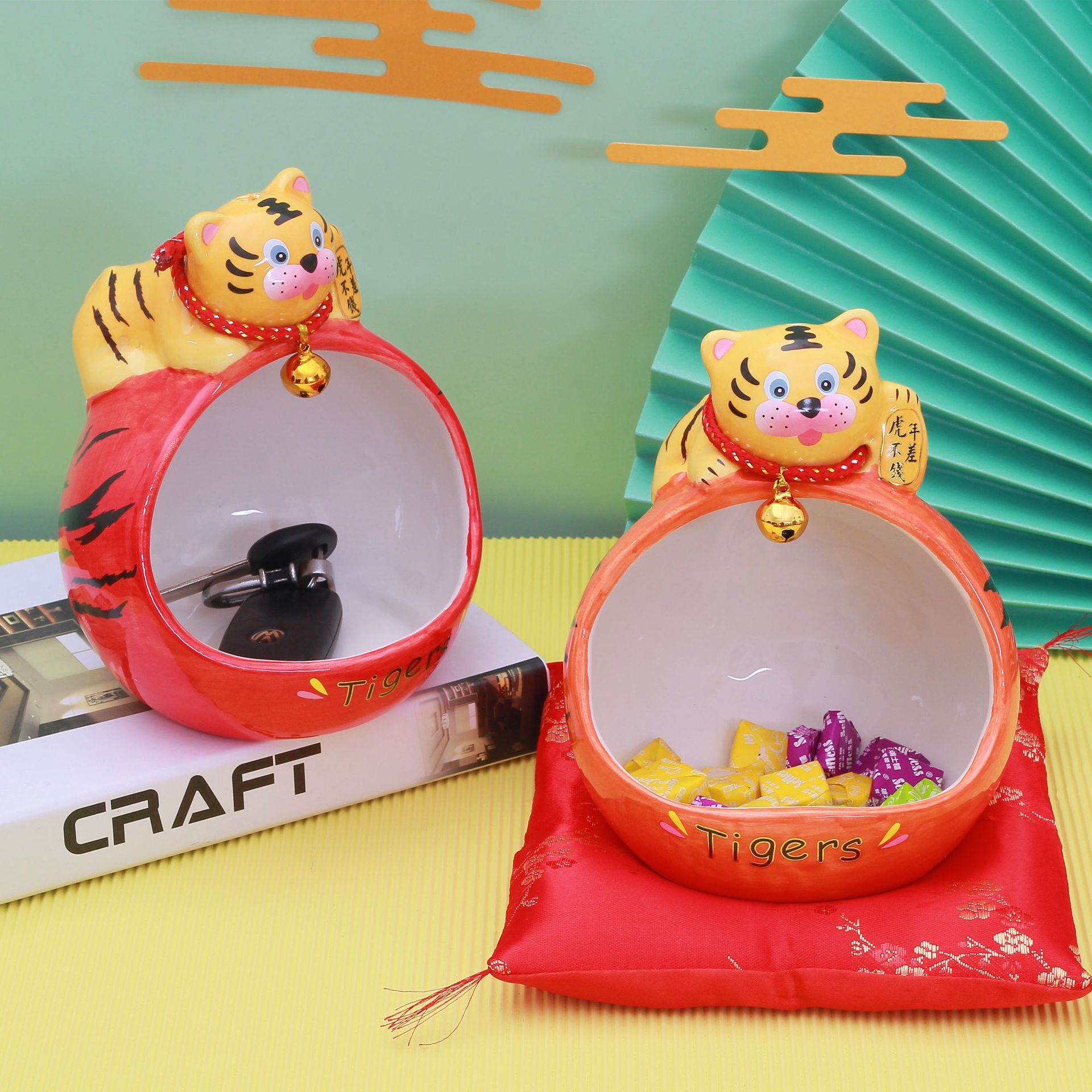 Personalizado Tigre año entrada clave de almacenamiento decoración tienda recepción decoración creativa Tigre regalo de inauguración