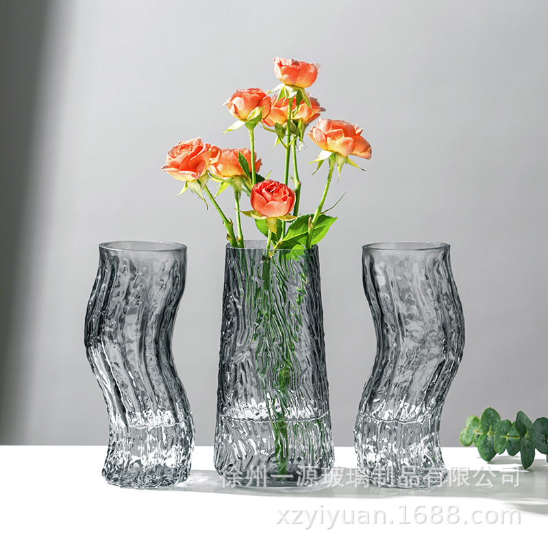 欧式ins风家居玻璃花瓶客户摆件水培鲜花富贵竹仿生花插花器批发
