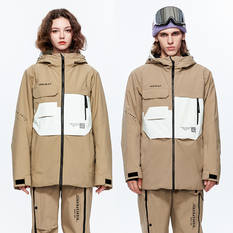 Nueva chaqueta de snowboard de alta gama para mujer, impermeable, cortavientos, cálida, chaqueta de exterior para hombre con doble capa y algodón añadido, transfronteriza.
