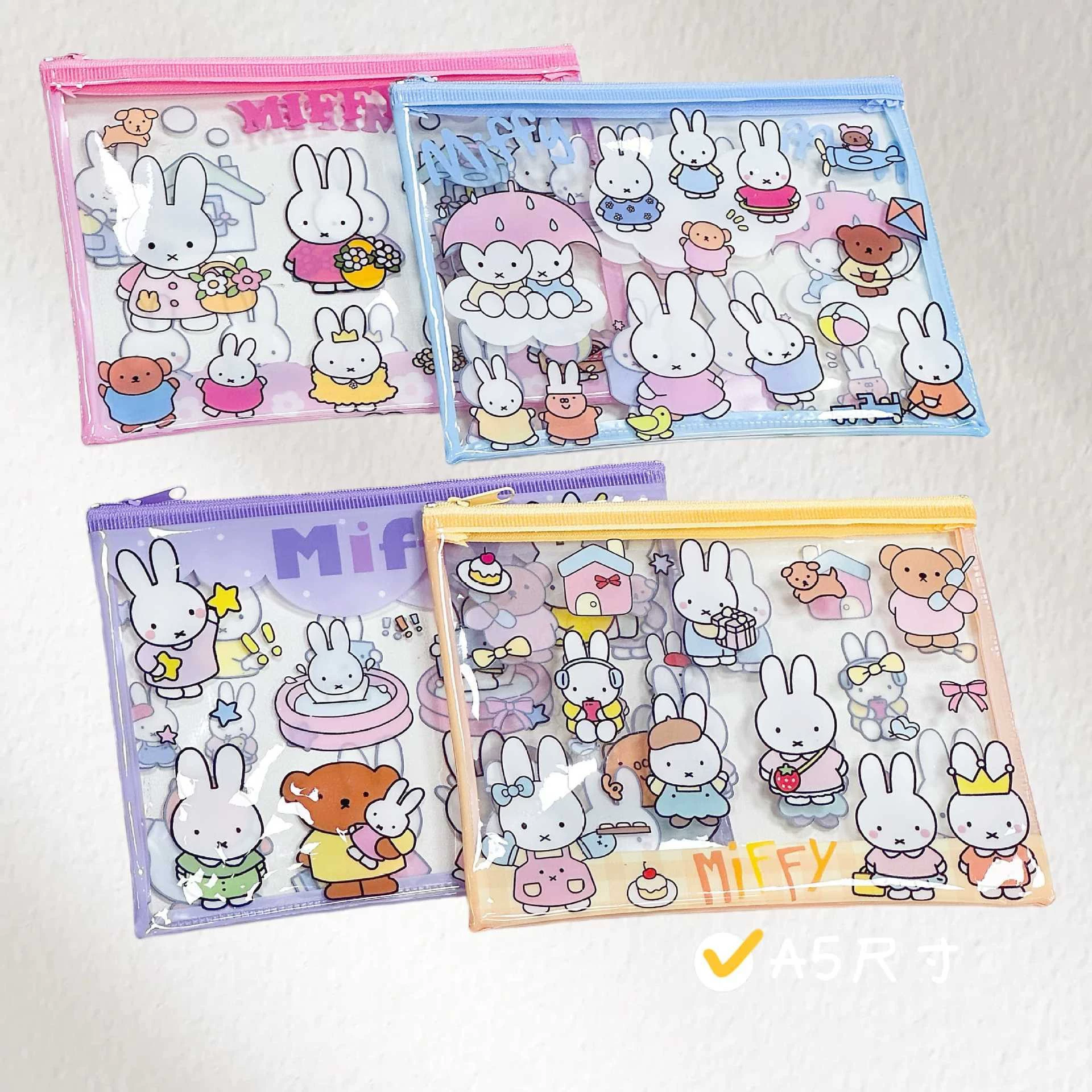 Cartoon cute waterproof pencil case with zipper for students PVC
