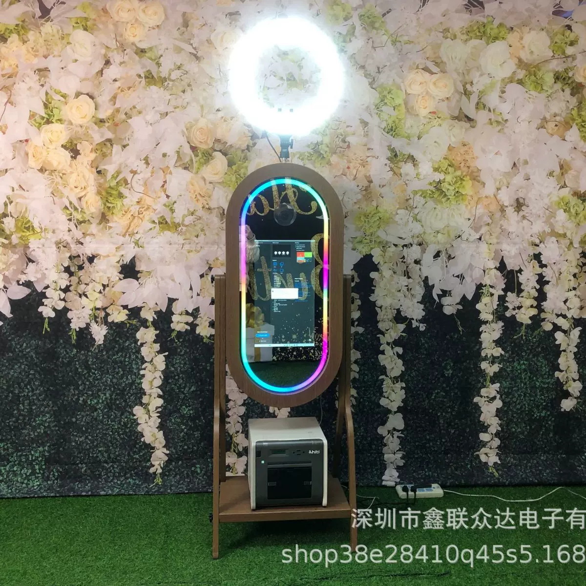 年轮木纹穿越古今mirror photo booth 镜面婚礼魔镜照相亭 健身镜