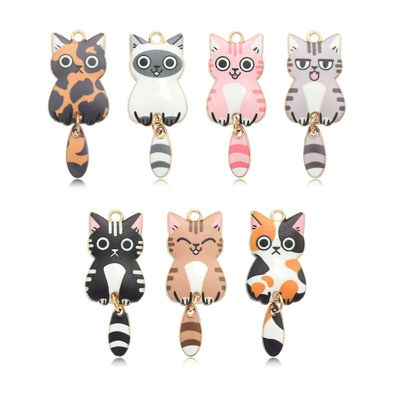 クロスボーダー diy ジュエリー アクセサリー漫画かわいい猫アクセサリー子猫動物日本の猫ペンダントキーホルダー|undefined