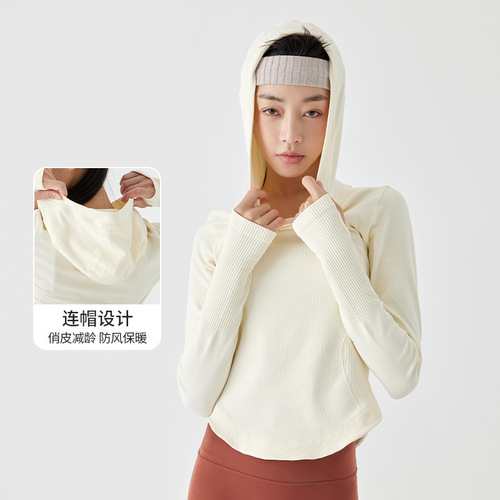 Long hoodie bottoming shirt women's long-sleeved top yoga casual sports fitness t-shirt yoga clothing quick-drying suit