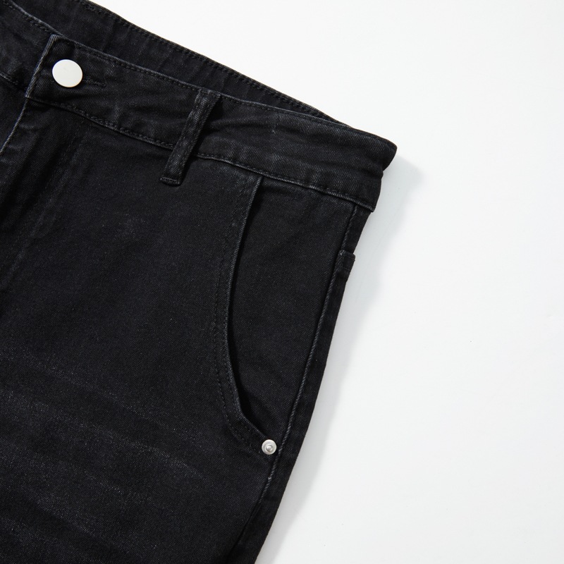 Men's Washed Patchwork Flared Jeans High Street Style New American Exclusive Vibe Denim_viptrois.com