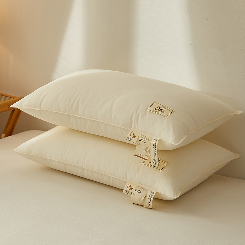 클래스 A 자연 색상 면 낮은 베개 [한 팩]