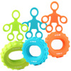Silicone finger tensilers set with dual -force silicone grip force combination of silicone grip griging force ring trainer