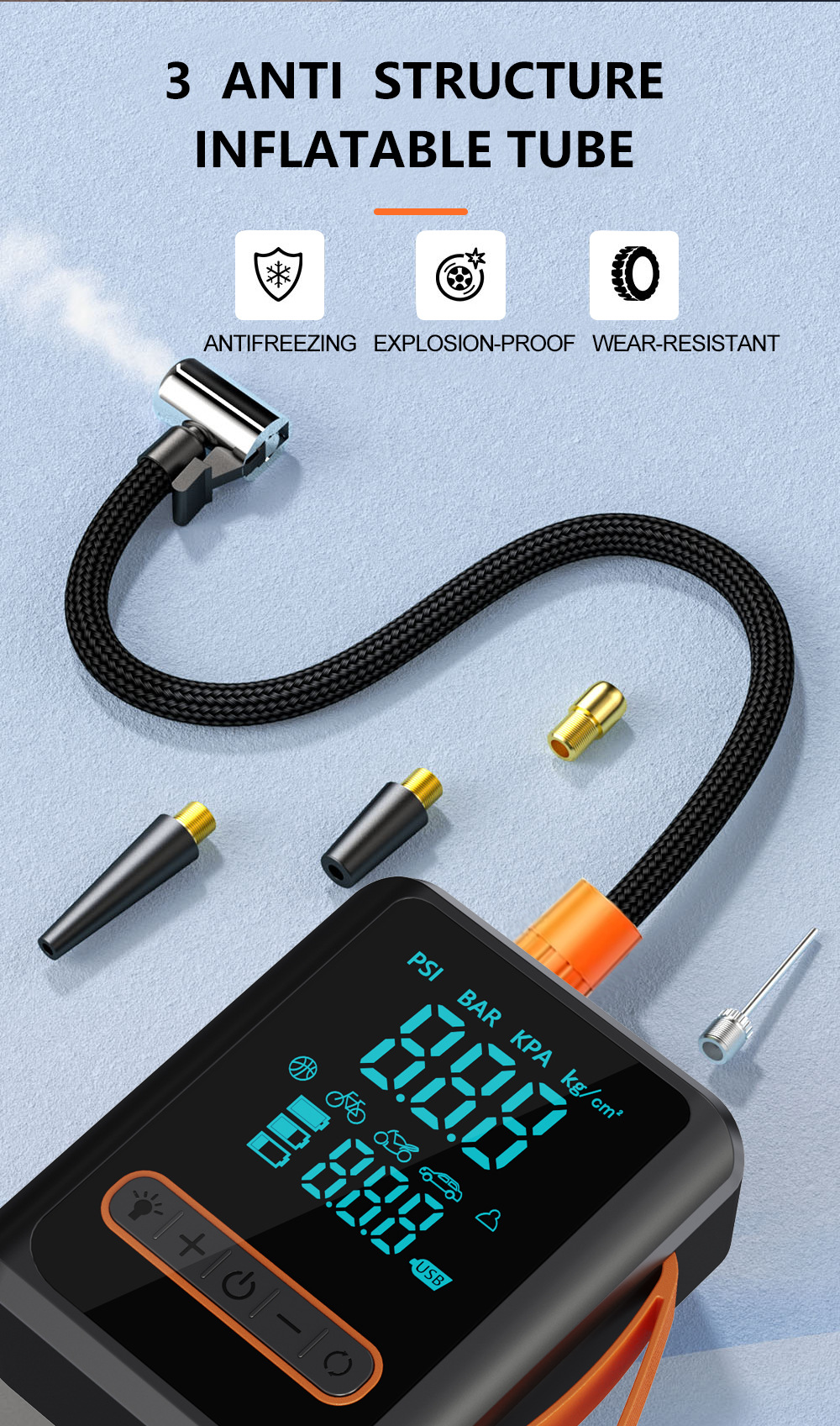 Cross-Border Electric Vehicle Air Pump, Motorcycle Tire Emergency Start-Up Power Bank, Car-Mounted Electric Vehicle Air Pump