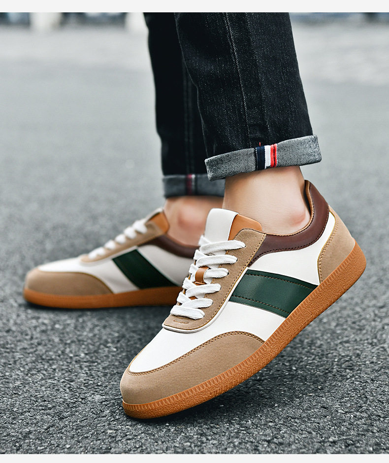 Giày sneaker nam cổ thấp đế bằng thoáng khí kiểu mới — 9157 màu đen, 9157 trắng xanh lá chi tiết 15