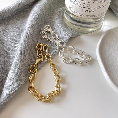 Fan Zhiqiao French style jewelry 925 sterling silver Mickey bracelet niche extremely simple INS jewelry
