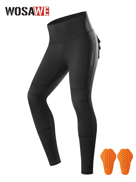 Wosawe Spring and Summer Women's High-Waisted Hip-Lifting Motorcycle Yoga Outdoor Sports Breathable Cycling Pants