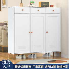 铁艺家用抽屉鞋柜门口入户多层玄关鞋架阳台大容量钢制储物柜收纳