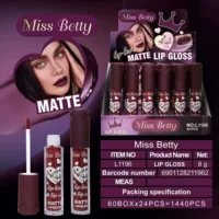 Miss Betty внешняя торговля через границы новый монохромный матовый блеск для губ бордовый красный цвет матовый блеск для губ пятно оптом