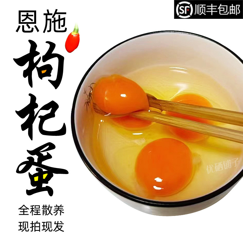 湖北恩施枸杞鸡蛋农家正宗散养新鲜土鸡蛋小孩子学生早餐营养蛋30