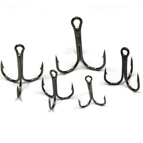 Wholesale Lua Fish Hook Three Hooks Three Anchor Hooks Large Anchor Hooks Barbed Fish Hooks Three Prongs Hooks Three Claws Electroplated Black Nickel