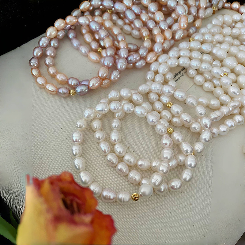 7g Weight Beaded Chain Bracelets Baroque Style Modern Style