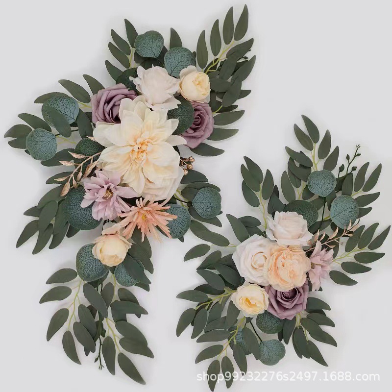 婚禮迎賓牌指示牌花藝仿真花拱門花門楣花桌花攝影裝飾婚慶用品