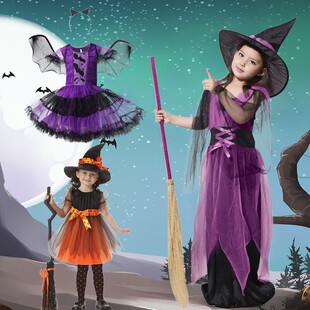 Wholesale Halloween Costume Kids cosplay Anime Costume Witch Cosplay Halloween Costume Set