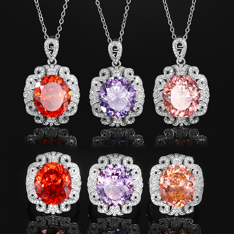 2024 nueva joyería Zhuang Shengsheng fondo de cobre chapado en oro simulación nido de pájaro corte temperamento traje maestro femenino piedra 14*16