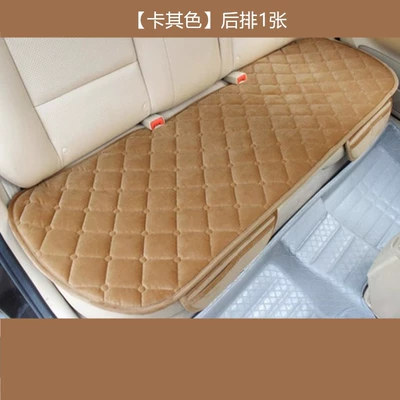 Cross-Border Winter Short Plush Car Seat – Seat cushion, seat cover - diamond-velvet-khaki-1-photo-in-the-back-row