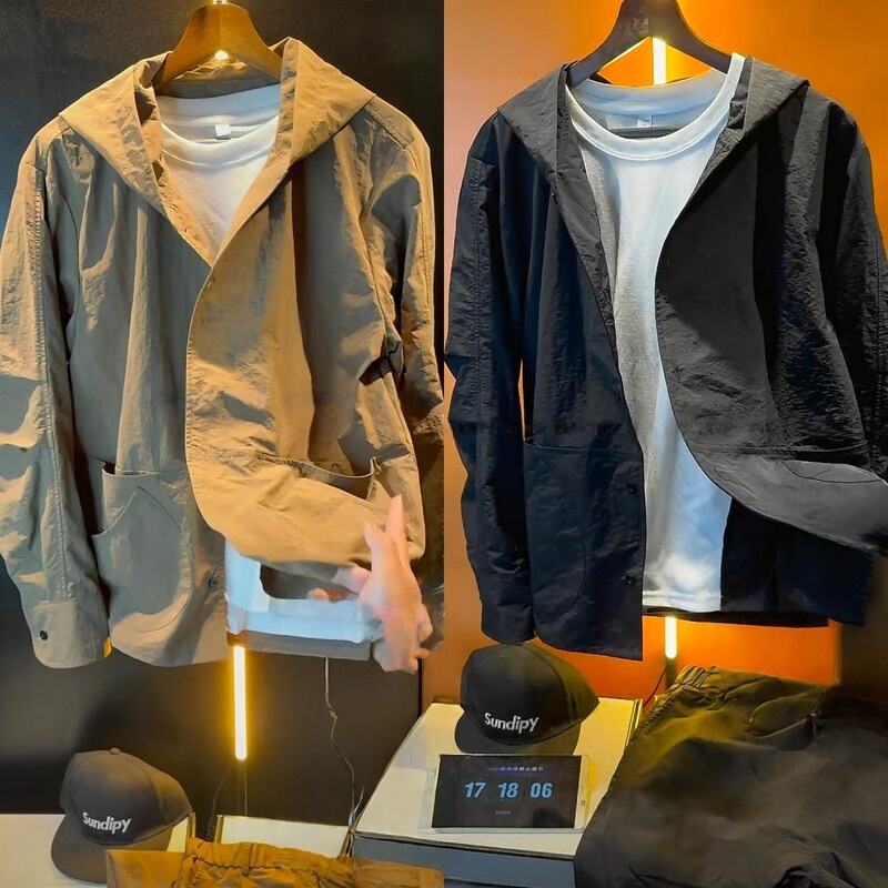 American Casual Style, Light Luxury, Versatile, High-End Casual Fashion, Hooded Jacket, Men's Trendy Design