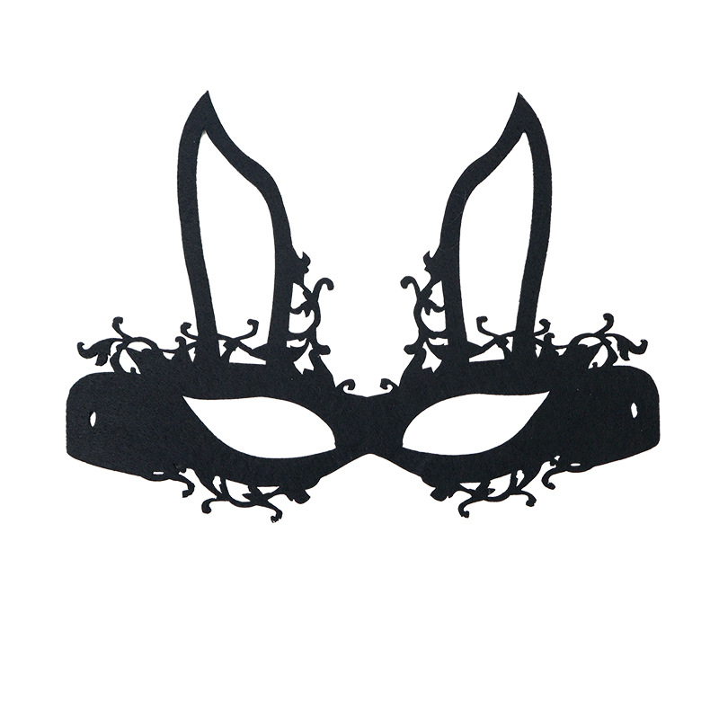 Transfronterizos nuevos no tejidos máscaras de felt negro máscaras modernas máscaras de felt minimalistas máscaras misteriosas de baile de maquillaje
