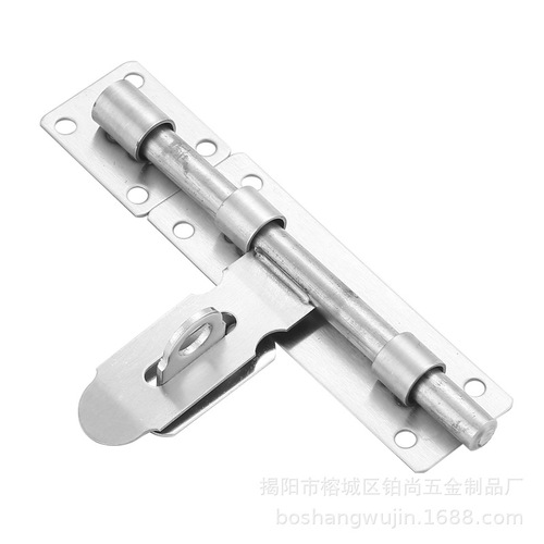 Stainless steel lock latch, gate iron door can be padlocked, left and right door bolts are lengthened and thickened, solid door latch, large latch
