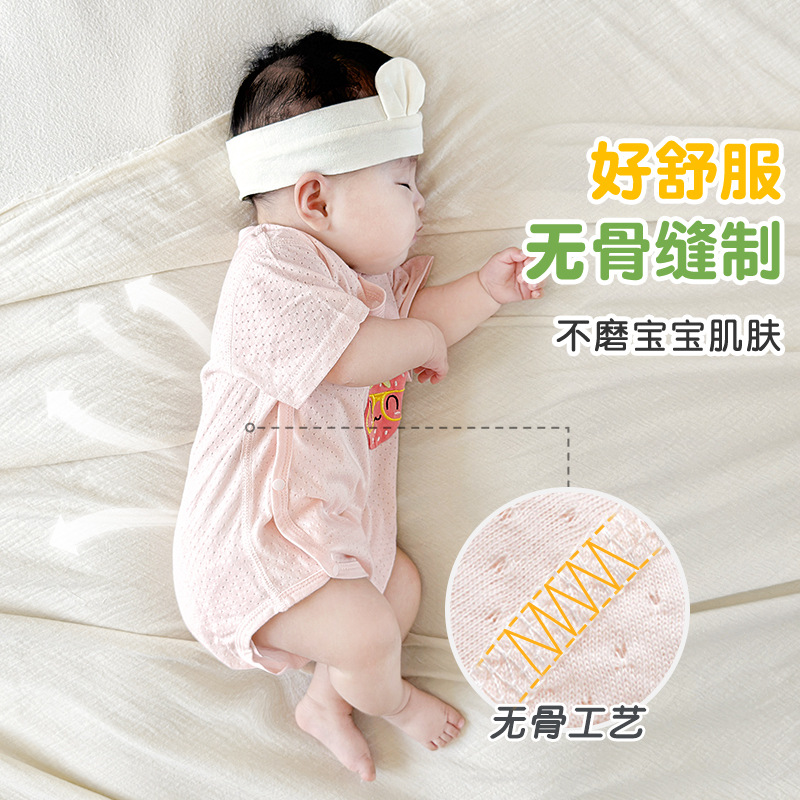 Mameluco de verano unisex para bebé, conjunto de verano de luna llena, mono de manga corta delgado con diseño de triángulo, ropa para recién nacido, body para bebé