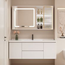 实木陶瓷卫生间洗手盆柜组合浴室柜陶瓷一体盆卫浴洗手台浴室柜