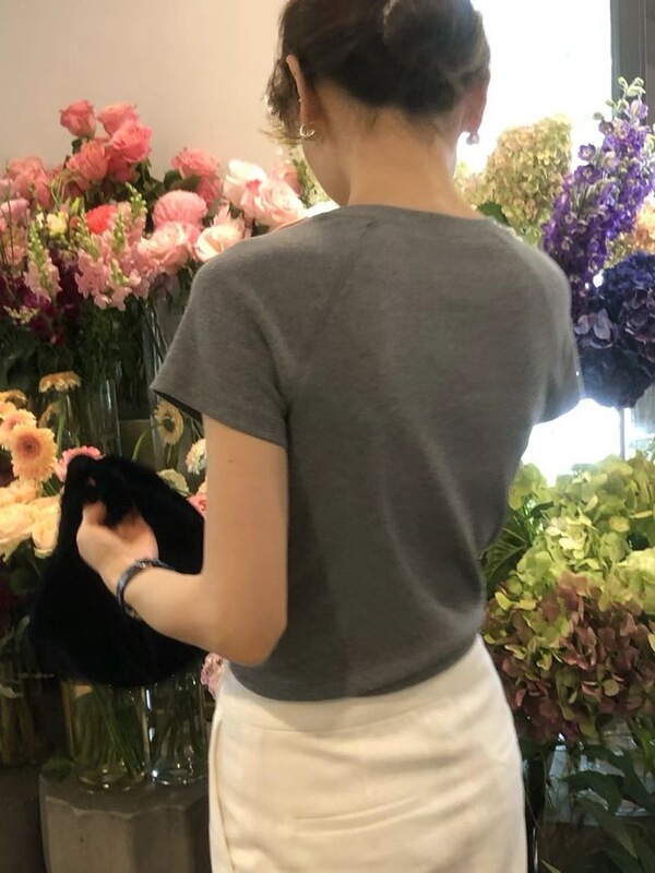今/オンス ラグランスリーブ ラウンドネック 半袖 無地 Tシャツ 大きめ ストレッチ スリムフィット トップス 韓国風|undefined