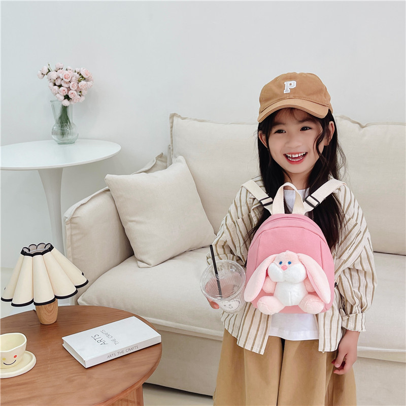 Cartoon suave bolsas para niños niñas fuera de la marea con una pequeña mochila de conejo mini lindos cartoon guardería mochila
