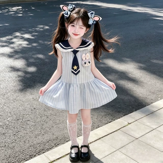 女童裙子2026新款大童女孩夏季朱迪警官连衣裙儿童洋气公主裙夏装