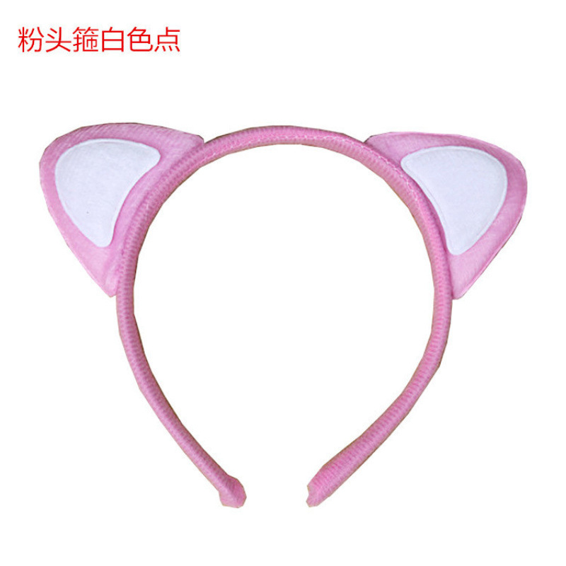 1 6 1 espectáculo de dibujos animados animales cabeza de peluche tocado cabello gato vaca tigre oveja orejas de conejo