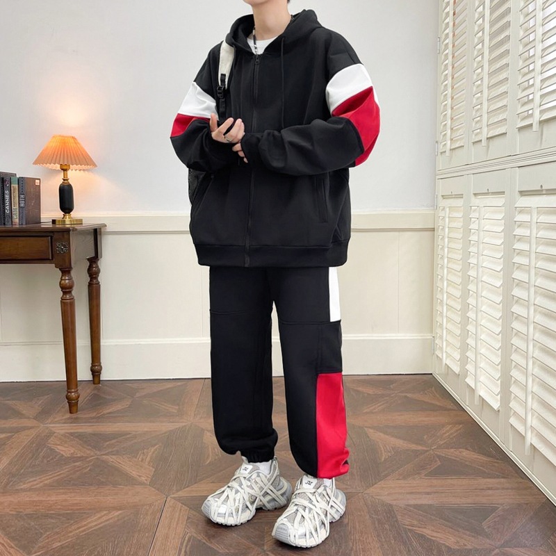 Trajes deportivos casuales juveniles primavera y otoño nuevos chaquetas encapuchadas de estilo masculino con ropa guapo