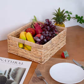 可定制水葫芦草编织收纳筐厂家批发家居玩具化妆品杂物零食整理篮