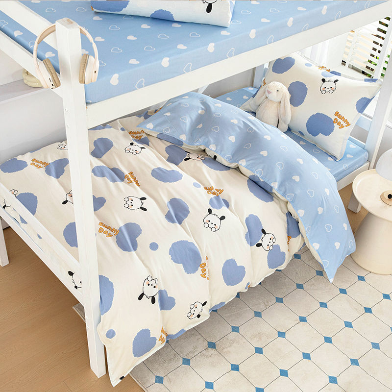 100% algodón dormitorio estudiantil especial una sola persona simple cubierta de edredón de algodón de una sola pieza cubierta de edredón de tres piezas grueso