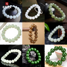 外蒙料高仿新疆和田玉青白玉手串碧玉糖料老形珠手链吊坠饰品推荐