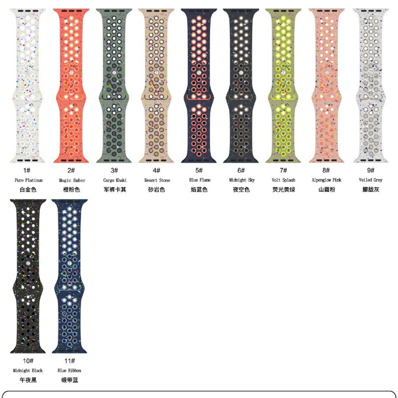 For Apple Watch s10 Hole Color Scrap Double Color 46 Official Butterfly Buckle Nike Silicone Strap Fluorescent Yellow Green 9 For Apple Watch s10 Hole Color Scrap Double Color 46 Official Butterfly Buckle Nike Silicone Strap Fluorescent Yellow Green 9