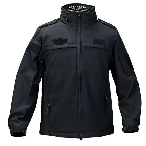 Factory Direct Sale Autumn and Winter Commuter Sharkskin Softshell Windbreaker, Thickened and Wear-Resistant Outdoor Windbreaker with Detachable Hood