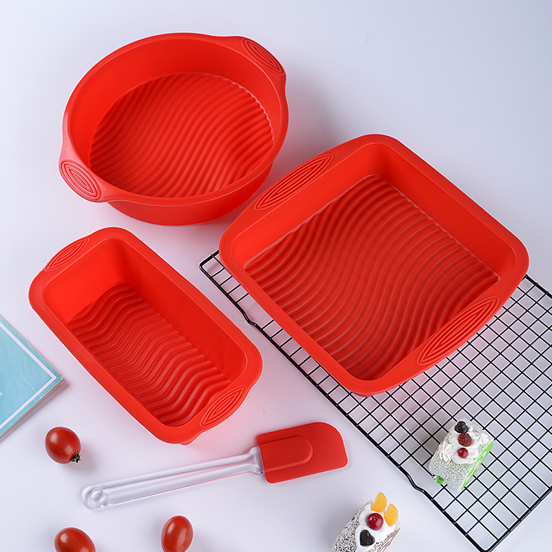 Molde de la torta de silicona traje de alta temperatura resistente para hornear pan en stock al por mayor molde de la torta de 10 pulgadas raspador transfronterizo para hornear image 1