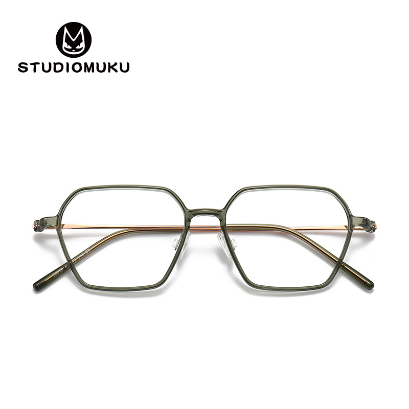 STUDIOMUKU gafas frescas de madera un poco delicado sabor retro marco temperamento desgaste polígono marco