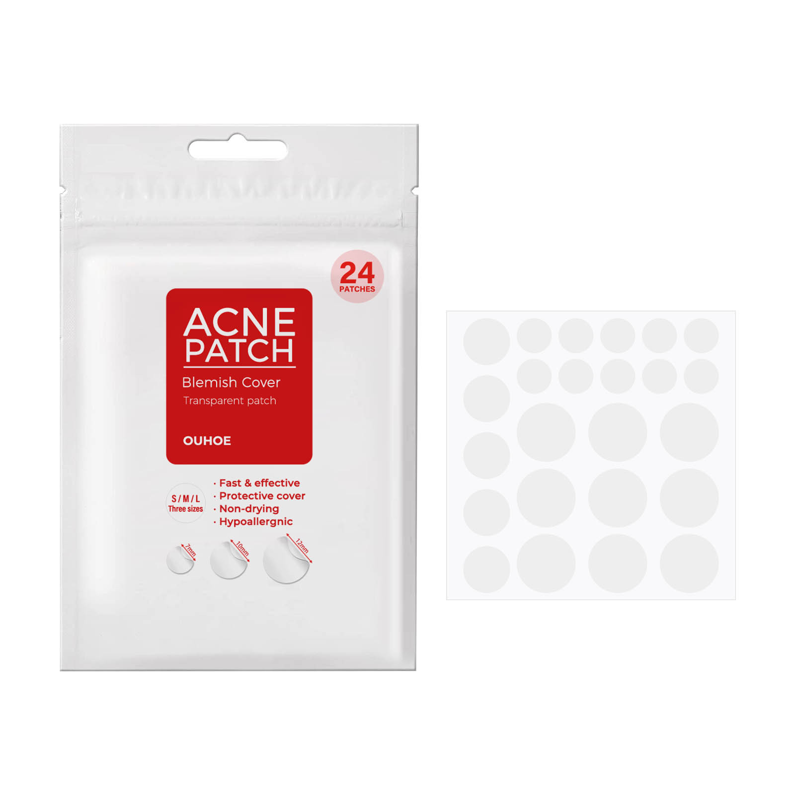 OUHOE Reparatie Gezichtsbedekking Verzachtende Huidverzorging Acne Patch_voghion.com
