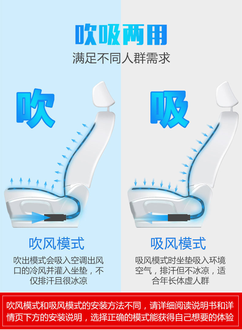 Summer Car Seat Cushion with Ventilation, Air Conditioning Cooling, and Fan for Breathability and Cooling