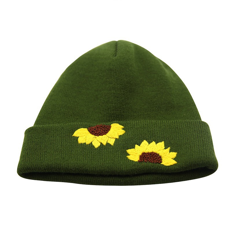 Lu bordado a mano diy sombrero de pescador sombrero de deportes para hombres y mujeres estudiantes sombrero de flores de dibujos animados casuales coreanos