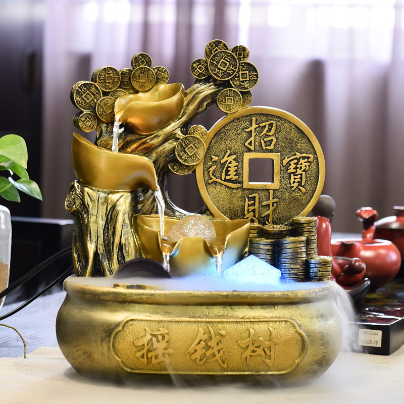 Special price feng shui wheel running water wealth making circulating water wealth making ornaments opening gifts cornucopia fortune tree ball Money Tree