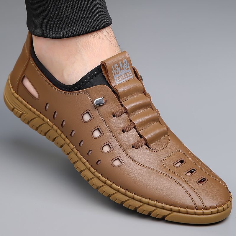 Summer Breathable New Mesh Handmade Upper Men's Work Safety Flat Slip-On Casual Beach Shoes Men_vogvips.com