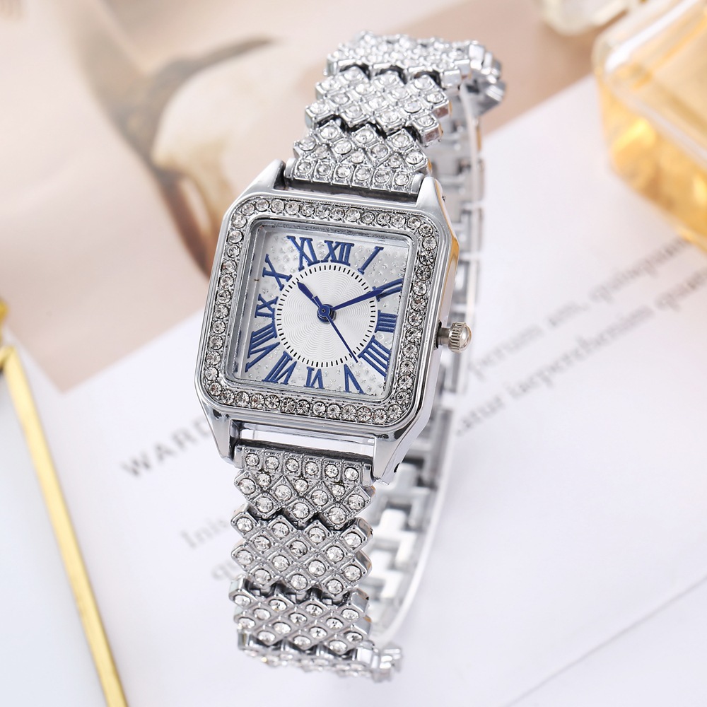 kuum müük mood Roman Wenzhong Diamond square naiste käekell naiste käekell kvartskell_voghion.com